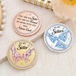 Personlig diamant hånd i hånd-designmynt med navn og displaystativ Bursdagsjubileumsgave til bestevenner søstre