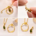 Personlig Mobius Strip Birthstone halskjede med inngravert navn Utsøkt smykkefestival Morsdag Bursdagsgave til kvinner Mamma