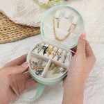 Personalisierte Multicolor Geburt Blume Schmetterling PU Leder Handheld-Schmuck-Box mit Namen Muttertag Geburtstag Geschenk für Frauen