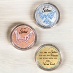 Personlig diamant hånd i hånd-designmynt med navn og displaystativ Bursdagsjubileumsgave til bestevenner søstre