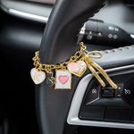 Personalizada Birthstone Inicial Construye tu propia cadena ajustable volante Charm Accesorios de coche Regalo de cumpleaños para la familia amigo propietario del coche
