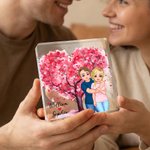 Targa in acrilico personalizzata con nome Decor da scrivania per il giorno di San Valentino Regalo di anniversario per una coppia di innamorati