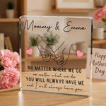 Personalized Mum and Daughter Holding Hands Acrylic Plaque with Text Mother's Day Birthday Gift for Mummy
