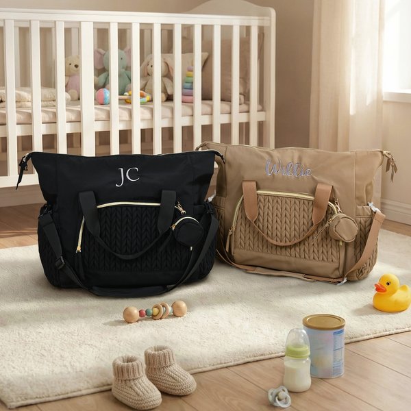 Personalized Embroidered Name Large Capacity Mommy Bag with Shoulder Strap Pregnancy Baby Shower Mother's Day Gift for New Mom