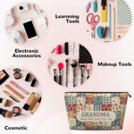 Personlig Vintage Floral Patchwork Makeup Bag med titel och namn Daglig användning Mors dag Födelsedagspresent för kvinnor