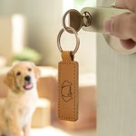 Porte-clés en Cuir PU Personnalisé avec Nom et Oreilles de Chien ou Chat Gravés Cadeau d'Anniversaire Noël pour Amoureux des Animaux de Compagnie