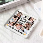 Plaque acrylique carrée personnalisée Home Sweet Home Seven-Grid Photos Décoration de bureau Anniversaire Cadeau de Noël pour la famille