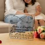 Spersonalizowana tabliczka akrylowa Infinity Birth Flowers z imieniem i nazwiskiem na biurko Prezent urodzinowy na Dzień Matki dla mamy