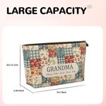 Personlig Vintage Floral Patchwork Makeup Bag med titel och namn Daglig användning Mors dag Födelsedagspresent för kvinnor