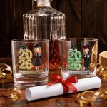 Personalised Cartoon Graduation Character 10 oz Whiskey Glass with Name Graduation Gift for Graduates Whiskey Enthusiasts