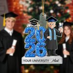 Personalized Cute Cartoon Character Acrylic Ornament with Name and Year Graduation Party Gift for Graduates