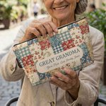 Personlig Vintage Floral Patchwork Makeup Bag med titel och namn Daglig användning Mors dag Födelsedagspresent för kvinnor