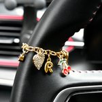 Personalizada Birthstone Inicial Construye tu propia cadena ajustable volante Charm Accesorios de coche Regalo de cumpleaños para la familia amigo propietario del coche