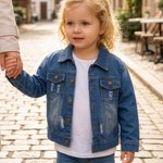 Personlig søt blomster barn lang denimjakke med navn dagligdags antrekk bursdag baby shower gave til jenter