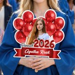 Personalized Balloons Ribbon Graduation Photo Fan with Name Graduation Ceremony Party Gift for Graduates