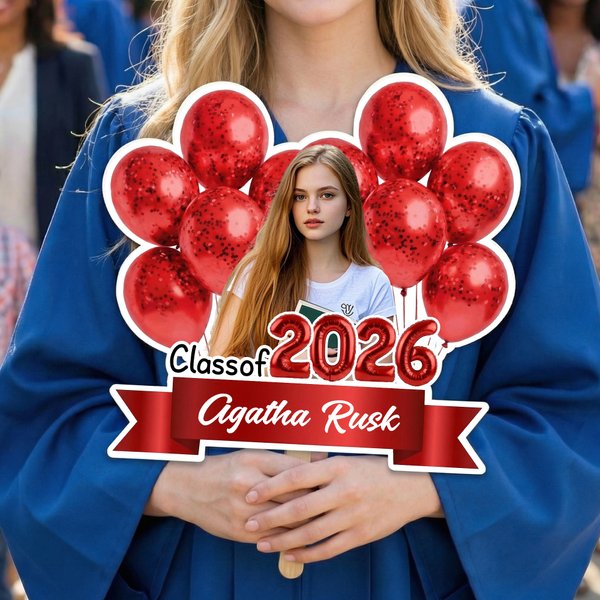 Gepersonaliseerde Ballonnen Lint Afstuderen Foto Fan met Naam Afstuderen Ceremonie Party Gift voor afgestudeerden