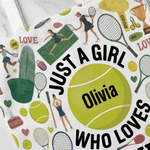 Personalized Tennis Racket Ball Design Large Capacity Tote Bag with Name Daily Use Birthday Gift for Tennis Players