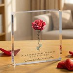 Plaque acrylique personnalisée Papillon Fleur de naissance avec nom Fête des mères Anniversaire Cadeau pour elle