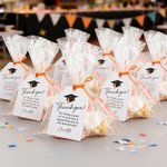 Lot de 20 étiquettes de remerciement personnalisées avec texte et ruban pour la remise des diplômes Décor de cadeau Fête de remise des diplômes Favoris pour les diplômés