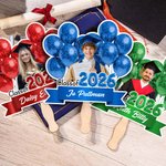 Personalized Balloons Ribbon Graduation Photo Fan with Name Graduation Ceremony Party Gift for Graduates