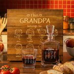 Personalisierte 1-8 Cute Line Cartoon Charaktere Whiskey Dekanter mit Namen und Titel Vatertag Geburtstag Geschenk für Liquor Liebhaber