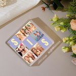 Personalised 6 Photos Collage Multicolor Square Acrylic Plaque Desk Decor Birthday Christmas Gift for Sisters Friends