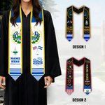 Personalized El Salvadoran Flag Graduation Stole with Name School Name and Year Graduation Gift for Class of 2026 Graduates