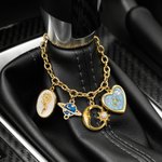 Personalizada Birthstone Inicial Construye tu propia cadena ajustable volante Charm Accesorios de coche Regalo de cumpleaños para la familia amigo propietario del coche