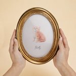 Personalisierte Aquarell Haustier Porträt ovalen Rahmen mit Namen Home Decor Pet Memorial Geschenk für Tierliebhaber