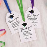 Lot de 20 étiquettes de remerciement personnalisées avec texte et ruban pour la remise des diplômes Décor de cadeau Fête de remise des diplômes Favoris pour les diplômés