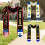 Personalized El Salvadoran Flag Graduation Stole with Name School Name and Year Graduation Gift for Class of 2026 Graduates