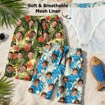 Personalisierte tropische Pflanzen Hawaiian Style 1-5 Gesicht Fotos Badehose mit Kordelzug Urlaub Strand Party Geburtstag Geschenk für Kinder Männer