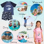 Personalized Cute Cartoon Mermaid Sea Animal Anti-UV Kid Swimsuit with Name Swimming Pool Summer Holiday Gift for Boys Girls