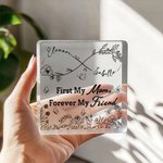 Spersonalizowana tabliczka akrylowa Infinity Birth Flowers z imieniem i nazwiskiem na biurko Prezent urodzinowy na Dzień Matki dla mamy