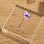 Plaque acrylique personnalisée Papillon Fleur de naissance avec nom Fête des mères Anniversaire Cadeau pour elle