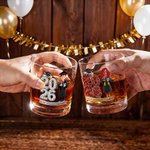 Personalised Cartoon Graduation Character 10 oz Whiskey Glass with Name Graduation Gift for Graduates Whiskey Enthusiasts