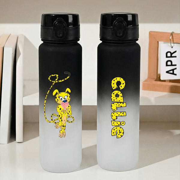 Personalized Long-Tailed Leopard Marsupilami Sport Water Bottle with Name Daily Use Birthday Gift for Kids Friends | Callie × Marsupilami®