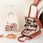 Personalised Birth Flower Butterfly Large Capacity PU Leather Makeup Bag with Name Travel Essentials Daily Use Birthday Gift for Women
