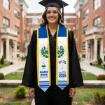 Personalized El Salvadoran Flag Graduation Stole with Name School Name and Year Graduation Gift for Class of 2026 Graduates