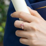Gepersonaliseerde Ring met Geboortesteen Zirkonia en Gegraveerde Tekst Moederdagcadeau voor Mama