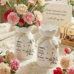 Personlig Hands in Hands Flower Butterfly Ceramic Vase med namn och text Heminredning Mors dag present till mamma mormor
