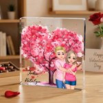 Targa in acrilico personalizzata con nome Decor da scrivania per il giorno di San Valentino Regalo di anniversario per una coppia di innamorati