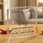 Personalized Mum and Daughter Holding Hands Acrylic Plaque with Text Mother's Day Birthday Gift for Mummy