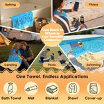 Spersonalizowany ręcznik plażowy Ice Cream Family Quick Dry Oversized z imieniem i nazwiskiem Niezbędne akcesoria plażowe Impreza urodzinowa Prezent dla rodziny i dziecka