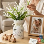 Personlig Hands in Hands Flower Butterfly Ceramic Vase med namn och text Heminredning Mors dag present till mamma mormor