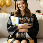Personalized Nine-Square Grid Photo Graduation Cap Soft Throw Pillow Cover with Name and Initial Home Decor Graduation Party Gift for Graduates