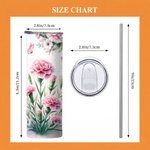 Personalisierte Multicolor Geburt Blume 20 oz isoliert Skinny Tumbler mit Namen und Stroh täglichen Gebrauch Muttertag Geburtstag Geschenk für Frauen