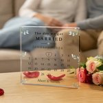 Personalized The Day We Got Married Calendar Acrylic Square Plaque with Couple Names Valentine's Day Wedding Gift for Couple