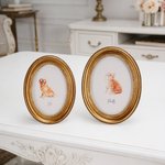 Personalisierte Aquarell Haustier Porträt ovalen Rahmen mit Namen Home Decor Pet Memorial Geschenk für Tierliebhaber