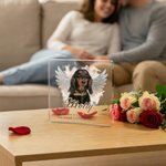 Adorno personalizado de acrílico con foto de mascota y nombre y texto Decoración para el hogar Regalo conmemorativo por simpatía para un amante de las mascotas